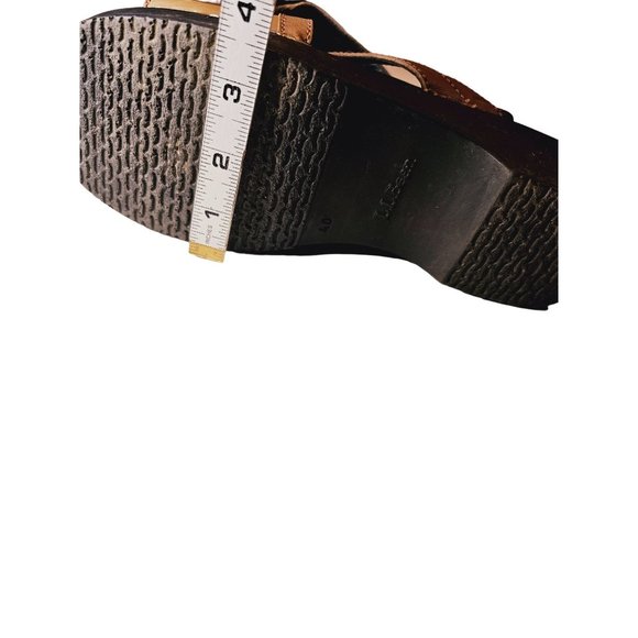 LL. Bean Sandals size 8.5 tan leather slip on - Picture 6 of 7